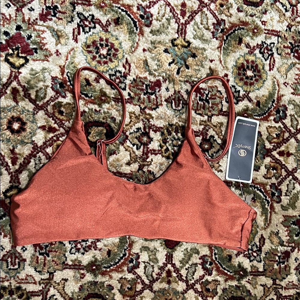 Sherry DC Rust Orange Bikini Top Size Small New